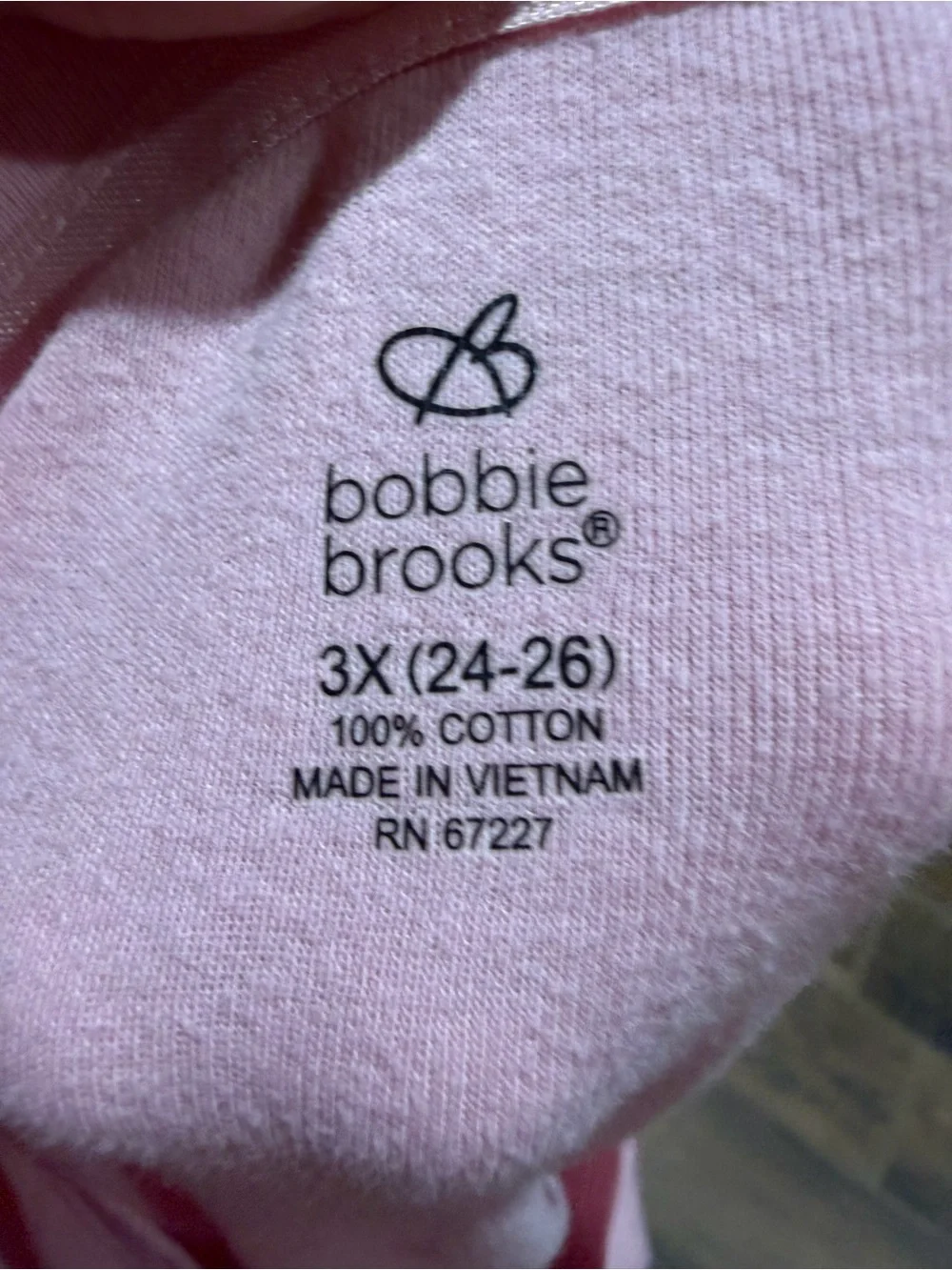 Bobbie Brooks Light Pink Short Sleeve Square Neck Tee with Stud Accents - Picture 3 of 4